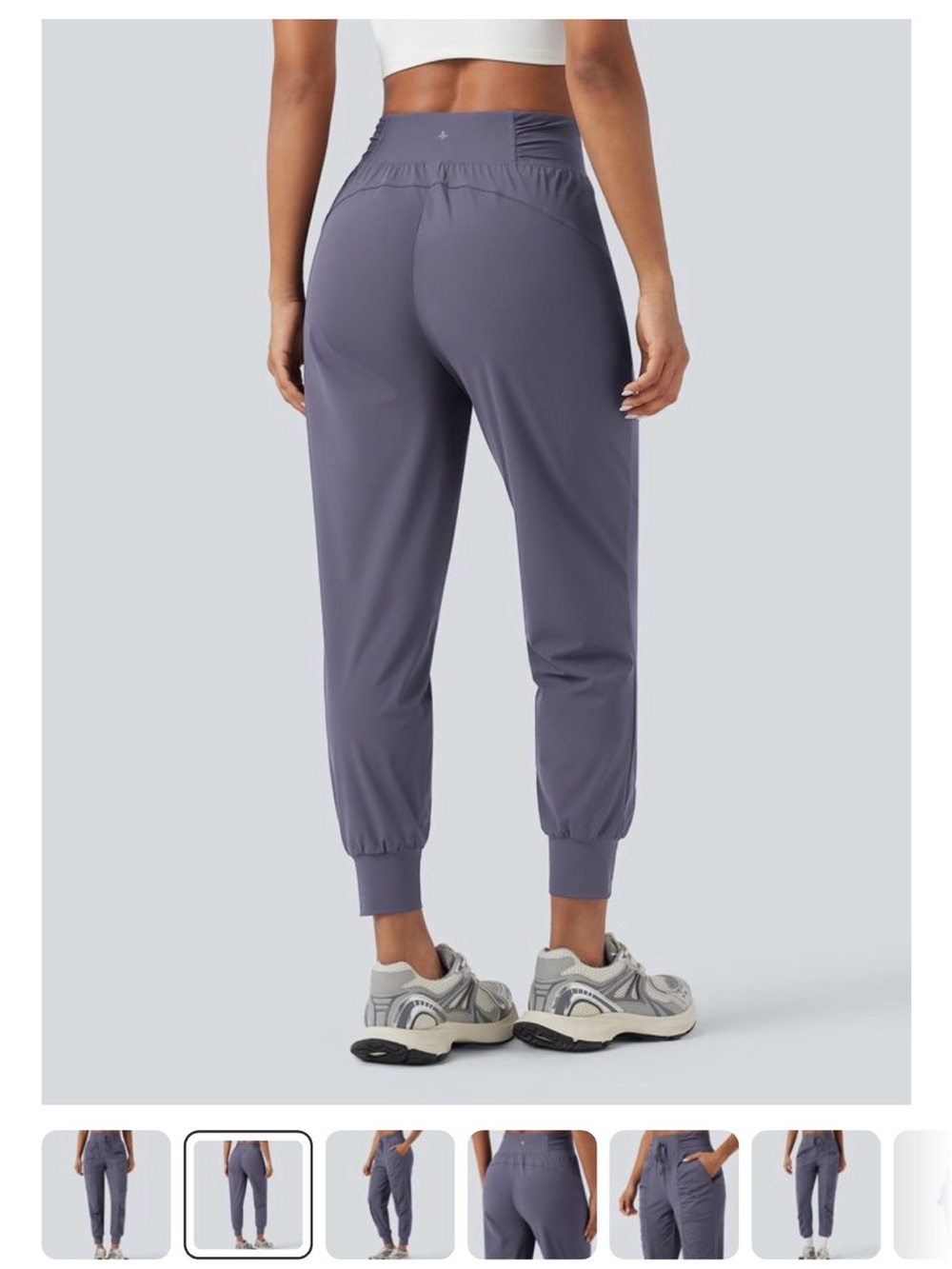 HALARA High-Waist Drawstring Leggings in Dusty Blue